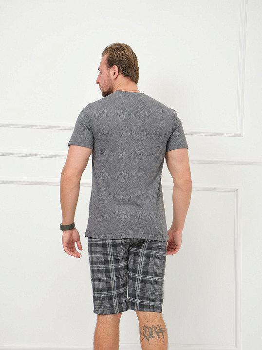 Костюм мужской Джой серый/клетка