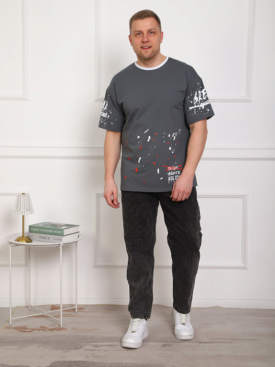 Футболка мужская Дорс футер серый