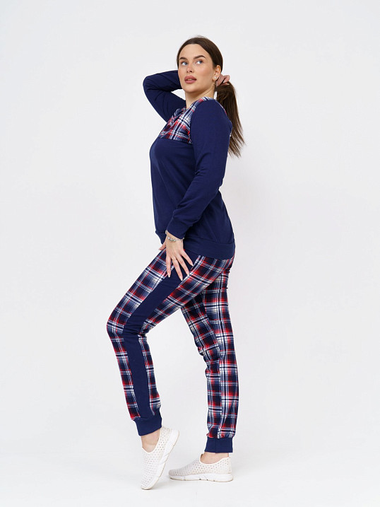 Костюм Константа без капюшона синий/клетка