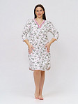 Ночная сорочка Камелия набивная белый/розы