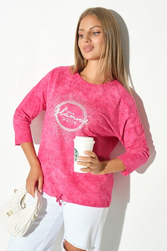 Лонгслив жен. Гламур варенка фуксия