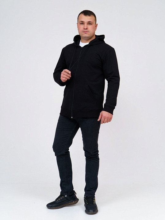Толстовка мужская Степ без печати черная 2-х нитка