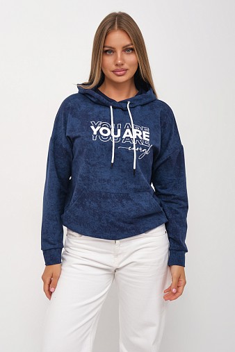 Толстовка женская Винтаж индиго