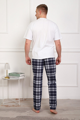 Брюки мужские Легион сине-белый/клетка