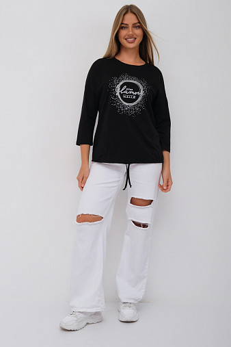 Лонгслив жен. Гламур черный