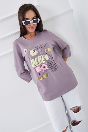 Лонгслив Элис рукав 3/4 светло-лиловый