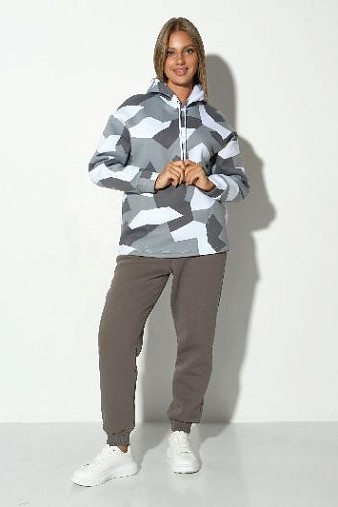 Костюм жен. Геометрия набивка 3-х нитка начес серый