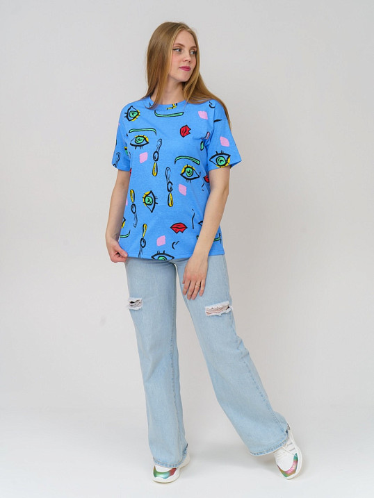 Футболка женская Краш голубая