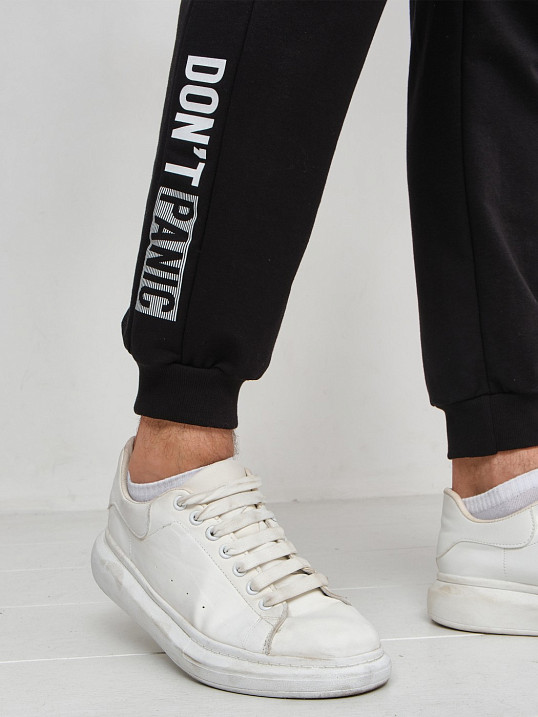 Брюки мужские лампас чёрный