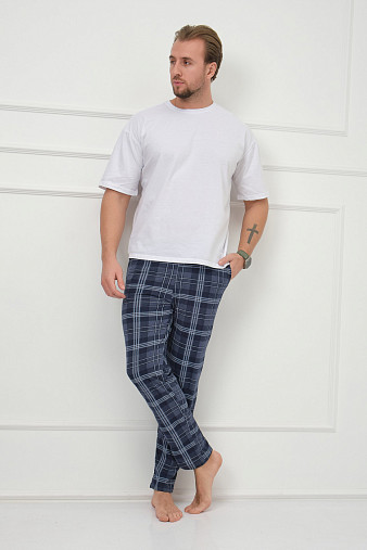 Брюки мужские Легион индиго/клетка