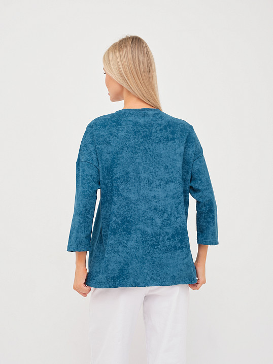 Лонгслив жен. Гламур варенка петроль