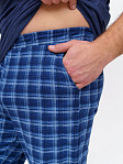 Пижама мужская Олимп кор.рукав синий/клетка