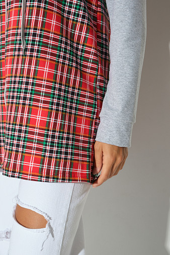 Рубашка жен. Гармония красная/клетка