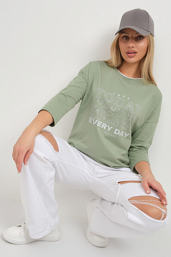 Лонгслив женский Лео фисташка