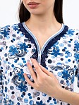 Ночная сорочка Камелия набивная белый/василек