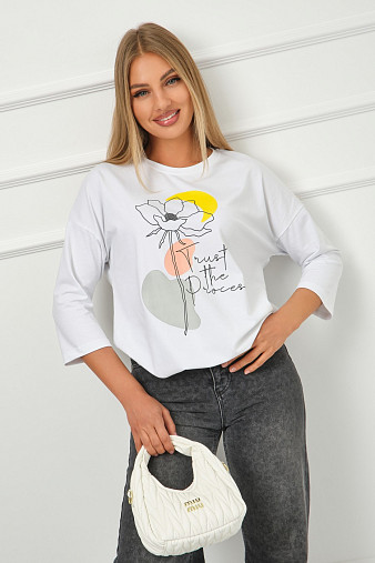 Лонгслив Николь белый