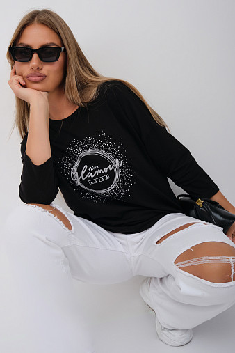 Лонгслив жен. Гламур черный