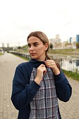 Костюм Теплый вечер индиго/клетка