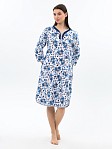 Ночная сорочка Камелия набивная белый/василек
