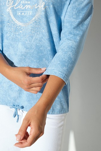 Лонгслив жен. Гламур варенка голубой