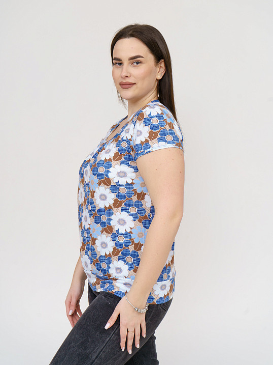 Футболка Фонарик х/б сине-белая