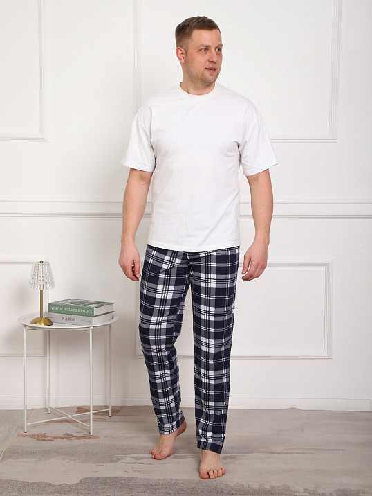 Брюки мужские Легион сине-белый/клетка