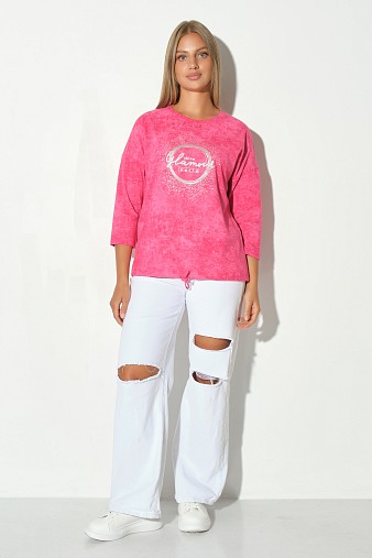 Лонгслив жен. Гламур варенка фуксия