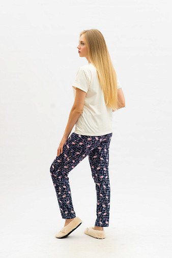 Брюки Силуэт синий/буквы