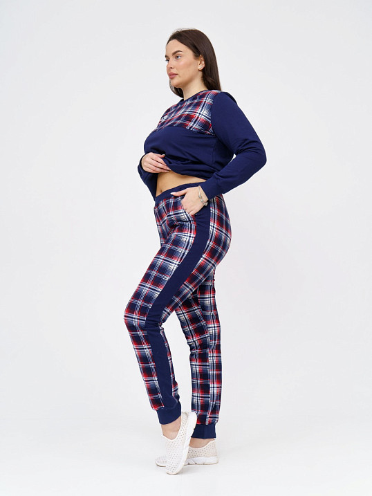 Костюм Константа без капюшона синий/клетка