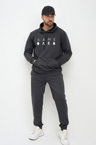 Костюм мужской Тайм 2-х нитка антрацит/меланж