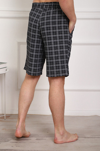 Шорты мужские Дачник антрацит/клетка