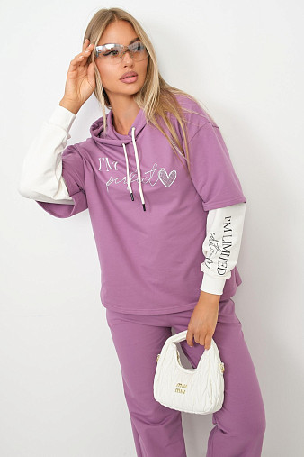 Костюм женский Венди со стразами брусника