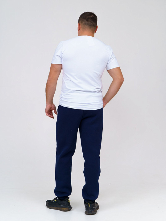 Брюки мужские футер 3-х нитка синий/меланж