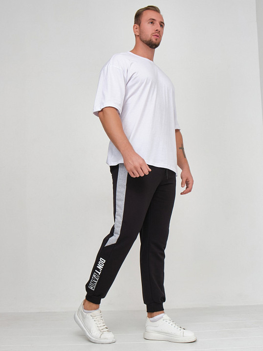 Брюки мужские лампас чёрный