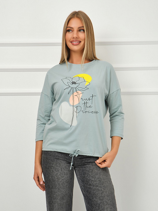 Лонгслив Николь аква