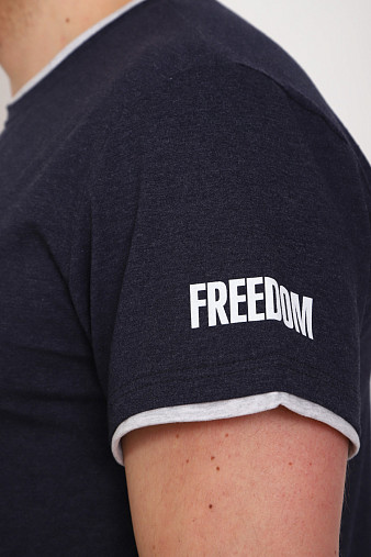 Футболка мужская Смарт синий/меланж