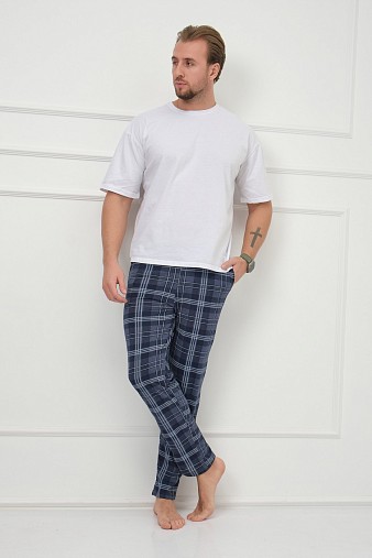 Брюки мужские Легион индиго/клетка