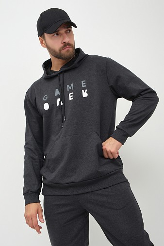 Костюм мужской Тайм 2-х нитка антрацит/меланж