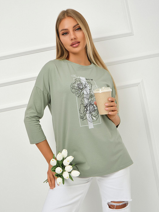 Лонгслив Стиль фисташка
