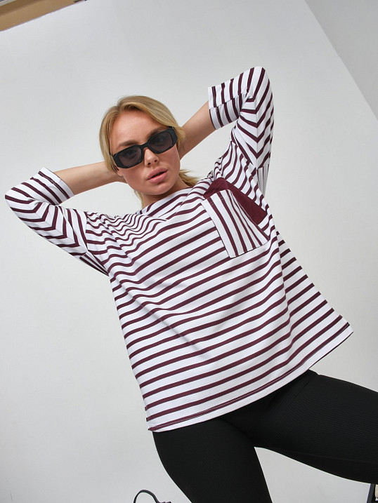 Лонгслив Горизонт марсала