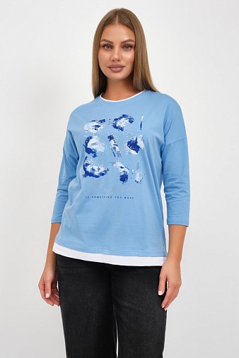 Лонгслив женский Тудей голубой