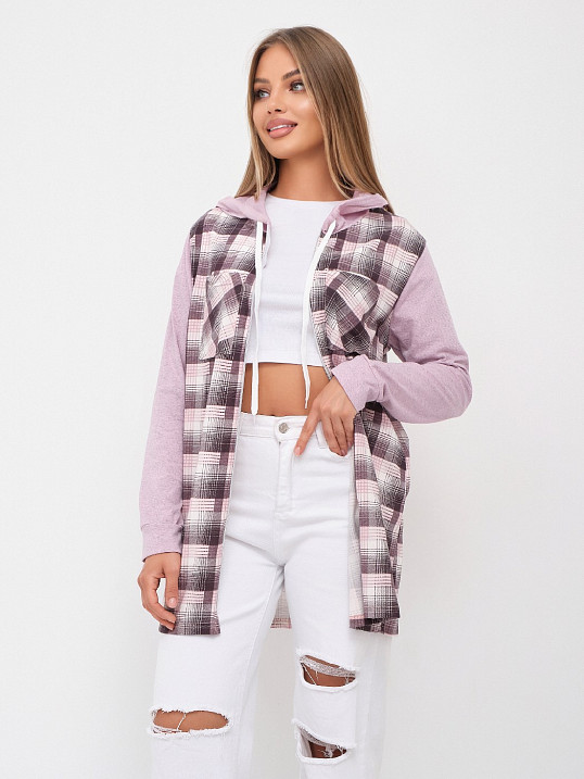 Рубашка Азарт-2 каштановый/клетка