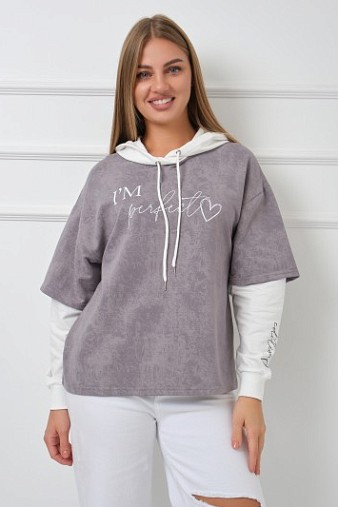 Толстовка женская Венди варенка св.серый