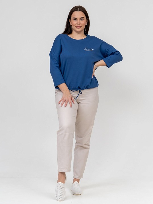 Лонгслив Николь интерлок индиго Лонгслив Николь интерлок индиго