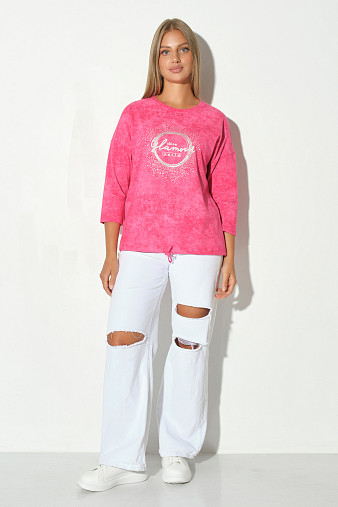 Лонгслив жен. Гламур варенка фуксия