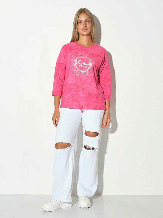 Лонгслив жен. Гламур варенка фуксия