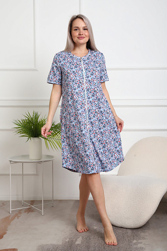 Халат Лотос набивка голубой/цветок