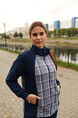 Костюм Теплый вечер индиго/клетка