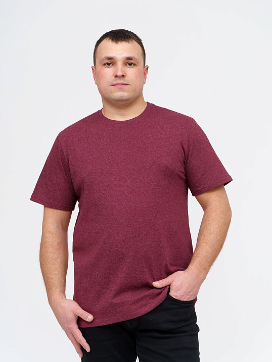 Футболка мужская кор. рукав Меланж бордо