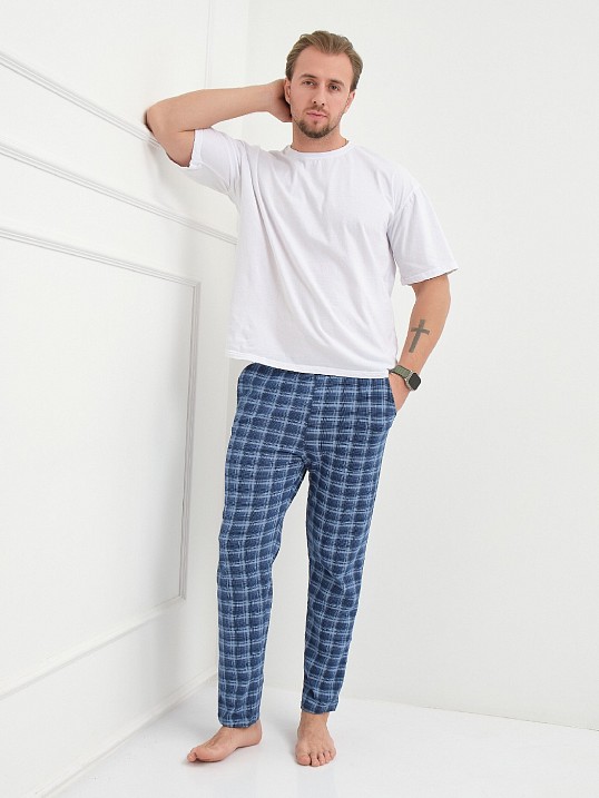 Брюки мужские Легион синий/клетка